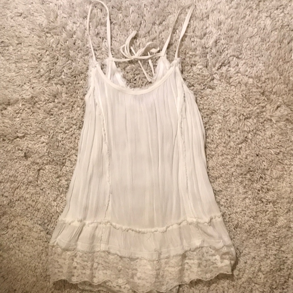White Flowy Tank Top